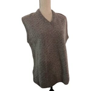 Vintage Continental Men's Shetland 100% lambsWool Sweater‎ Vest Gray Size 38
